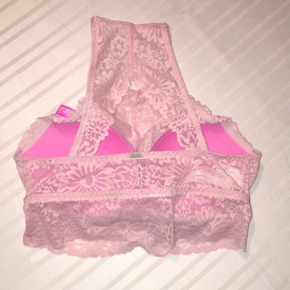 LAST ONE!! New VS Pink High Neck Lace Push Up Bra - Picture 6 of 8